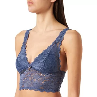 Biustonosze - Emporio Armani Damski biustonosz Eternal Lace Padded, Indigo Mood, M - grafika 1