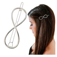 Ozdoby do włosów - Spinka Wsuwka Srebrna do Włosów Ozdobna Nieskończoność Metalowa Wytrzymała - miniaturka - grafika 1