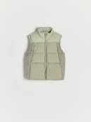 Kombinezony dla dzieci - Reserved - Pikowana kamizelka - oliwkowy - miniaturka - grafika 1