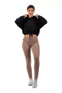 Spodnie sportowe damskie - Legginsy damskie Nebbia  Organic Cotton Ribbed High Waist Leggings 405 brown S - miniaturka - grafika 1