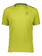 Koszulki sportowe męskie - Hummel Koszulka sportowa "Ongrid" w kolorze jaskrawozielonym - miniaturka - grafika 1