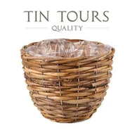 Donice - OKRĄGŁY KOSZ RATTANOWY Z FOLIĄ 24x24x19h cm - miniaturka - grafika 1