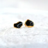 Kolczyki - Kolczyki Sztyfty Czarny Turmalin - miniaturka - grafika 1