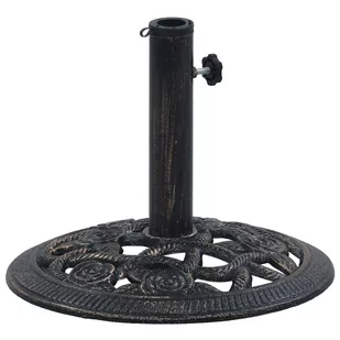 vidaXL Podstawa pod parasol, czarny i brąz, 9 kg, 40 cm, żeliwo vidaXL - Parasole ogrodowe - miniaturka - grafika 1