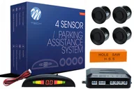 Czujniki parkowania - Zestaw Czujników Parkowania Parktronic Czarne M-tech Wyświetlacz LCD Buzzer - miniaturka - grafika 1