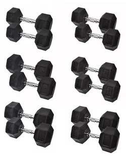 Zestaw Hantli HEX 2.0 - 2 x 12,5-25 kg XMOR - Hantle i ciężarki - miniaturka - grafika 1