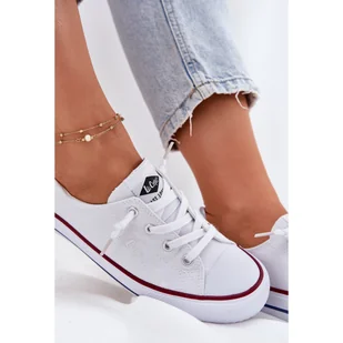 Materiałowe Trampki Damskie Lee Cooper LCW-25-02-3296L Białe - Trampki damskie - miniaturka - grafika 1