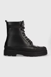 Botki męskie - Calvin Klein buty skórzane LACE UP BOOT HIGH męskie kolor czarny HM0HM01213 - grafika 1