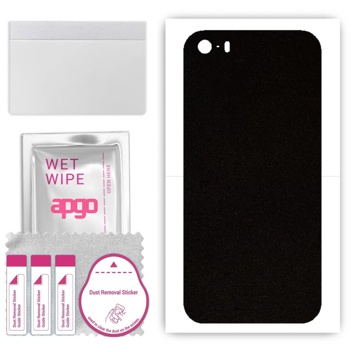 Folia naklejka skórka strukturalna na TYŁ Zamsz do Apple iPhone 5s - Zamsz Czarny - apgo SKINS