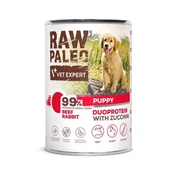 Mokra karma dla psów - Raw Paleo Beef&Rabbit Puppy Can 400g - miniaturka - grafika 1