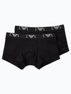 Majtki męskie - Emporio Armani Obcisłe bokserki pakowane po 2 szt. Mężczyźni Bawełna czarny jednolity, S - miniaturka - grafika 1