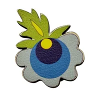 Broszki - Broszka folk ludowy kaszubski drewniany - miniaturka - grafika 1