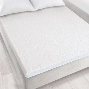 Prześcieradło Frotte Żakardowe Bez Gumki 150X205Cm Biały - Prześcieradła - miniaturka - grafika 1