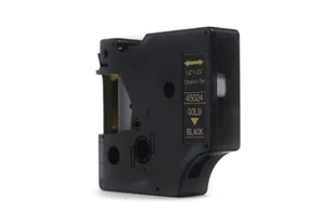 Dymo JetWorld Taśma D1 Złoty na Czarnym 12mm x 7m LM100 LM110 LM120 LM150 LM160 LM200 LM210D LM220 LM260 LM280 LM300 45024 S0720640 JWT-D45024N - Etykiety do drukarek - miniaturka - grafika 1