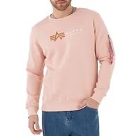 Bluzy sportowe męskie - Bluza Alpha Industries Label Sweater 118312640 - różowa - miniaturka - grafika 1