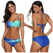 Stroje kąpielowe - BIKINI STRÓJ KOSTIUM KĄPIELOWY PUSH UP FIGI KOMPLET MODELUJĄCE POŚLADKI XXL - miniaturka - grafika 1