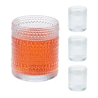 Herbata - Relaxdays Zestaw 4 szklanek do wody, wzór kropli, nadaje się do mycia w zmywarce, sok, lemoniasta, herbata mrożona, 410 ml, przezroczyste - miniaturka - grafika 1