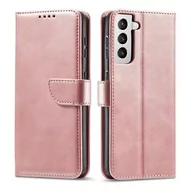 Etui i futerały do telefonów - Magnet Case elegancki futerał etui pokrowiec z klapką i funkcją podstawki Samsung Galaxy S22 Ultra różowy - miniaturka - grafika 1