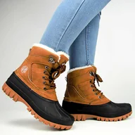 Śniegowce damskie - Lee Cooper LCJ-24-44-2869 Śniegowce damskie buty zimowe ocieplane camel - miniaturka - grafika 1