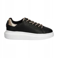 Sneakersy damskie - Just Cavalli Czarne skórzane sneakersy Fondo Ursa Dis. 1 37 - miniaturka - grafika 1