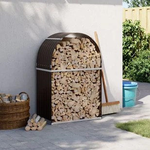vidaXL Stojak na drewno, brązowy, 80x45x120 cm, stal galwanizowana - Wózki magazynowe vidaXL Stojak na drewno, brązowy, 80x45x120 cm, stal galwanizowana - Wózki magazynowe - miniaturka - grafika 1