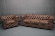 Komplety wypoczynkowe - Wypoczynek Chesterfield Gobi Sofa Kanapa I Fotel B 4741 - miniaturka - grafika 1