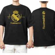 Koszulki męskie - KOSZULKA REAL MADRYT LINIA ŻYCIA MADRID NADRUK PRZÓD TYŁ L 3424 CZARNY - miniaturka - grafika 1