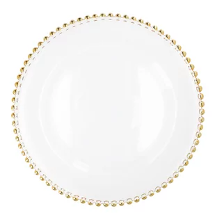 Talerz Szklany Ozdobny Golden Balls 33 Cm Homla - Talerze - miniaturka - grafika 1