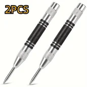 Inne - 2 Szt. Automatyczny Dziurkacz O Dużej Wytrzymałości, 5-calowy Dziurkacz Centralny Ze Stali Premium Ze Sprężyną, Regulowany Znacznik Środkowy Ze - miniaturka - grafika 1