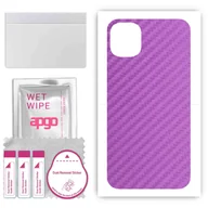 Szkła hartowane na telefon - Folia naklejka skórka strukturalna na TYŁ do Apple iPhone 11 - Carbon Fioletowy - apgo SKINS - miniaturka - grafika 1