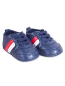 Buty dla dziewczynek - Buciki niemowlęce niechodki gumki dwa paski granatowe 6-12 miesięcy - miniaturka - grafika 1