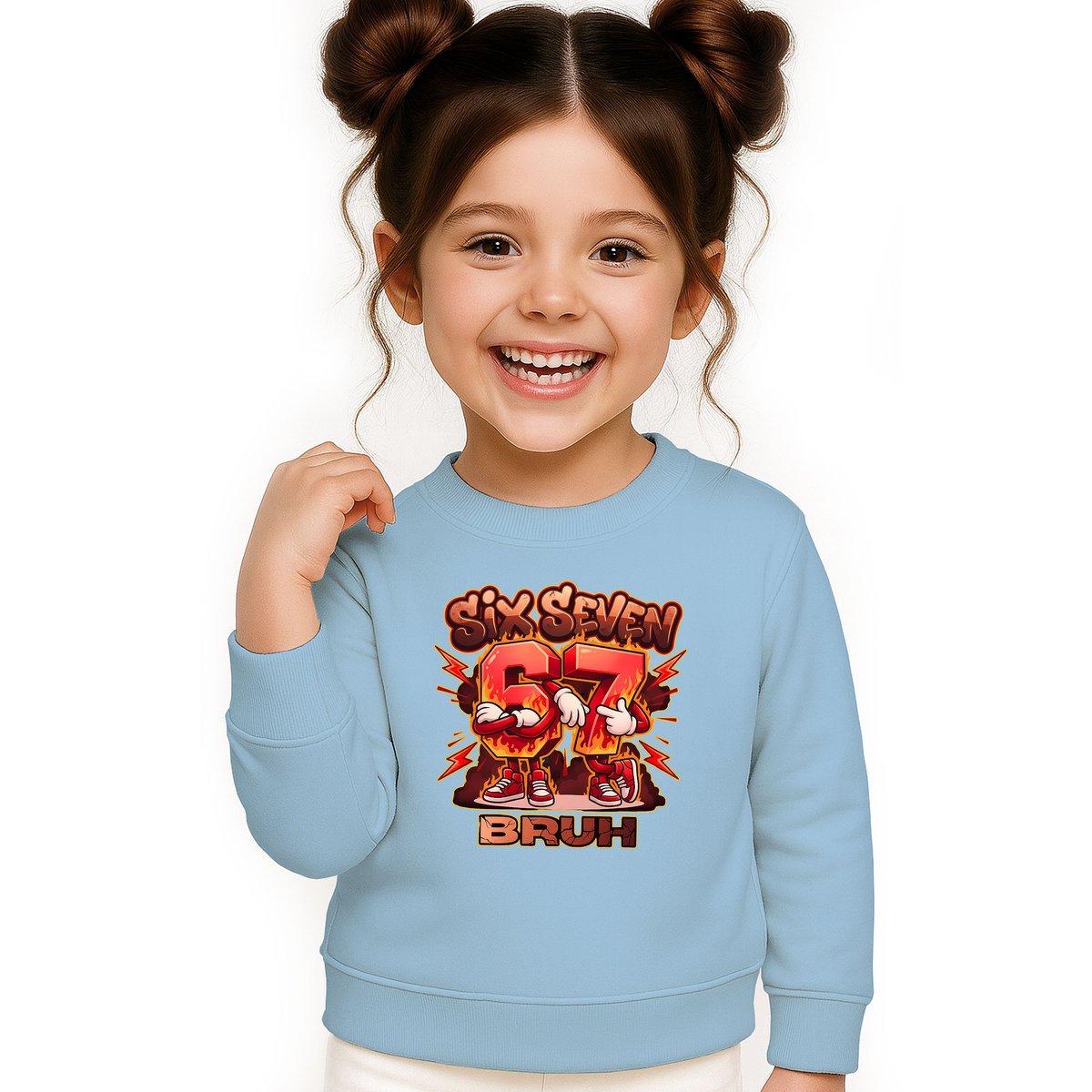 BLUZA DZIECIĘCA 67 SIX SEVEN VIRAL BRUH 134-140 DLA CHŁOPCA DZIEWCZYNKI