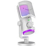 Mikrofony komputerowe - Fifine AmpliGame AM6W Przewodowy Pojemnościowy Biały - miniaturka - grafika 1