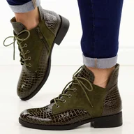 Botki damskie - Zielone płaskie botki damskie Vinceza 16477 - miniaturka - grafika 1