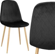 Krzesła - Szchara Krzesło TAPICEROWANE welurowe skandynawskie SALON - miniaturka - grafika 1