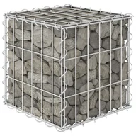 Donice - Vida Podwyższona donica gabionowa kostka drut stalowy 30x30x30 cm V-145648 - miniaturka - grafika 1