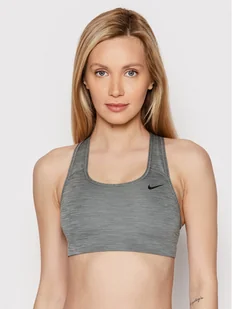 Nike Biustonosz top Dri-Fit Swoosh BV3630 Szary - Koszulki sportowe damskie - miniaturka - grafika 1