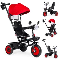 Rowerki trójkołowe - ROWEREK TRÓJKOŁOWY DLA DZIECI SPACERÓWKA 3W1 OBRACANE SIEDZISKO DASZEK CZERWONY ECOTOYS - miniaturka - grafika 1