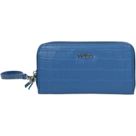 Portfele - Niebieski portfel Nobo z motywem skóry krokodyla i kolorowym środkiem - miniaturka - grafika 1