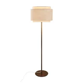 Oprawy, klosze i abażury - Stylowa lampa stojąca Takai z lnianym kloszem i mosiężną podstawą - miniaturka - grafika 1