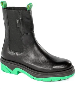 Trzewiki Nessi 22378 Czarny+Zielony Skóra - NESSI - Botki damskie - miniaturka - grafika 1