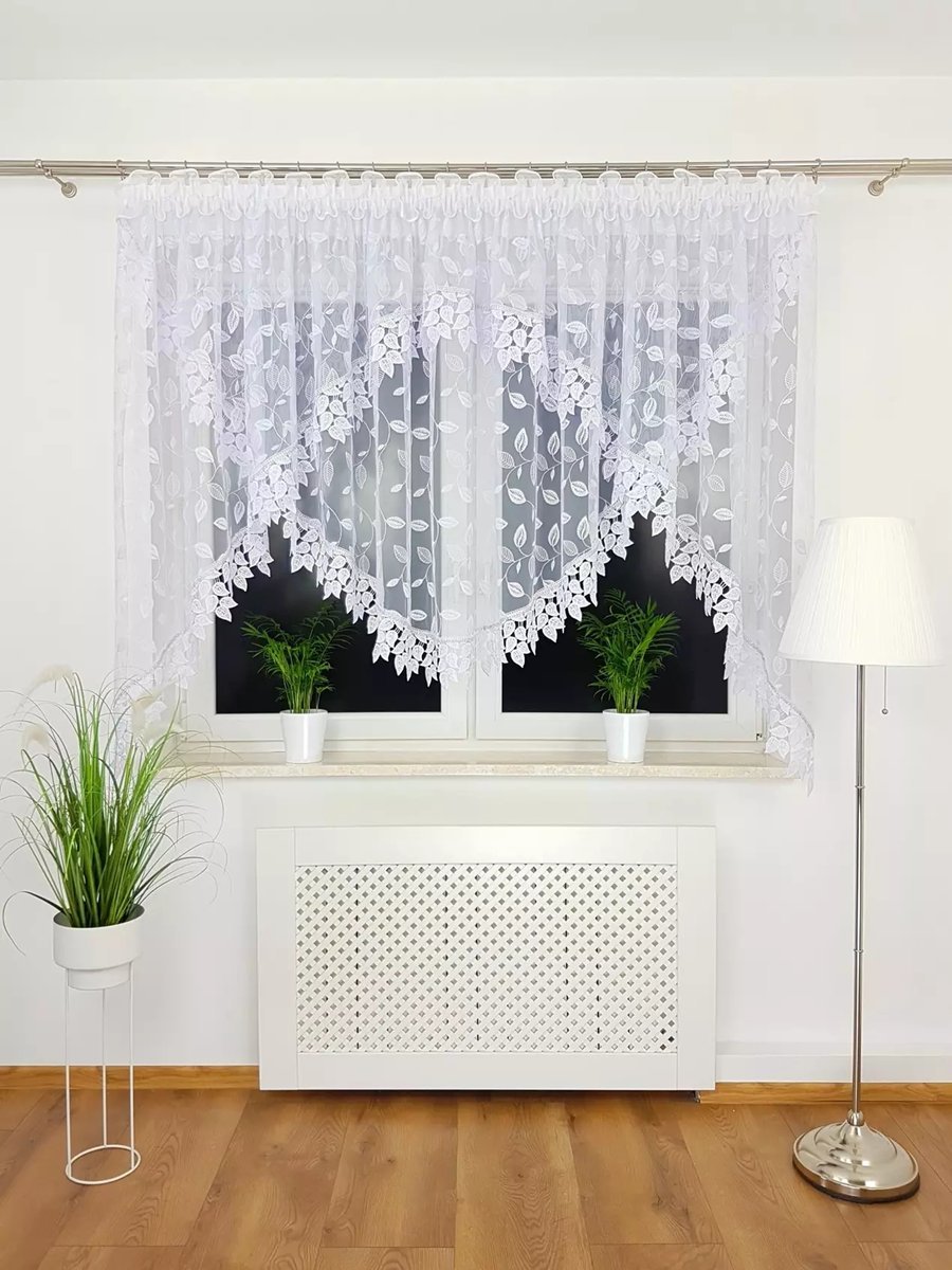 FIRANA GOTOWA Z MARKIZETY GIPIURA DO POKOJU SALONU NA TAŚMIE FIRANKA GOTOWA