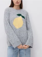 Swetry damskie - Reserved - Sweter oversize - jasnoszary - miniaturka - grafika 1