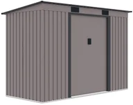 Altany ogrodowe - Szopa ogrodowa OREGON 261x121cm Warm Grey, metalowa, z przesuwanymi drzwiami, kompaktowy magazyn na sprzęt ogrodowy i narzędzia Hardmaister - miniaturka - grafika 1