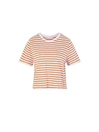 Koszulki i topy damskie - Tamaris damska koszulka arna, Dusty Orange/Bight White Striped Tee, XXL - miniaturka - grafika 1