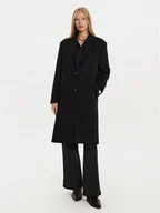 Płaszcze damskie - Calvin Klein Płaszcz wełniany K20K207701 Czarny Regular Fit - miniaturka - grafika 1