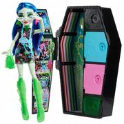 Lalki dla dziewczynek - MONSTER HIGH STRASZYSEKRETY GHOULIA YELPS NEONOWA LALKA + 19 NIESPODZIANEK - miniaturka - grafika 1