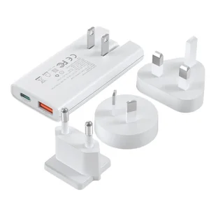 Mini ładowarka sieciowa podróżna Choetech PD6011 PD65W GaN slim USB-A+C  (biała) - Ładowarki do telefonów - miniaturka - grafika 1