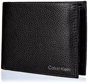 Calvin Klein Męski portfel potrójnie składany 10 cc W/moneta L, Czarny, Rozmiar Uniwersalny - Portfele - miniaturka - grafika 1