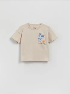 Reserved - T-shirt oversize - beżowy - Bluzki dla niemowląt - miniaturka - grafika 1